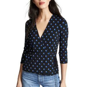 NWT Bailey 44 Wrapture Polka-Dot Print Wrap Blouse Women's Large